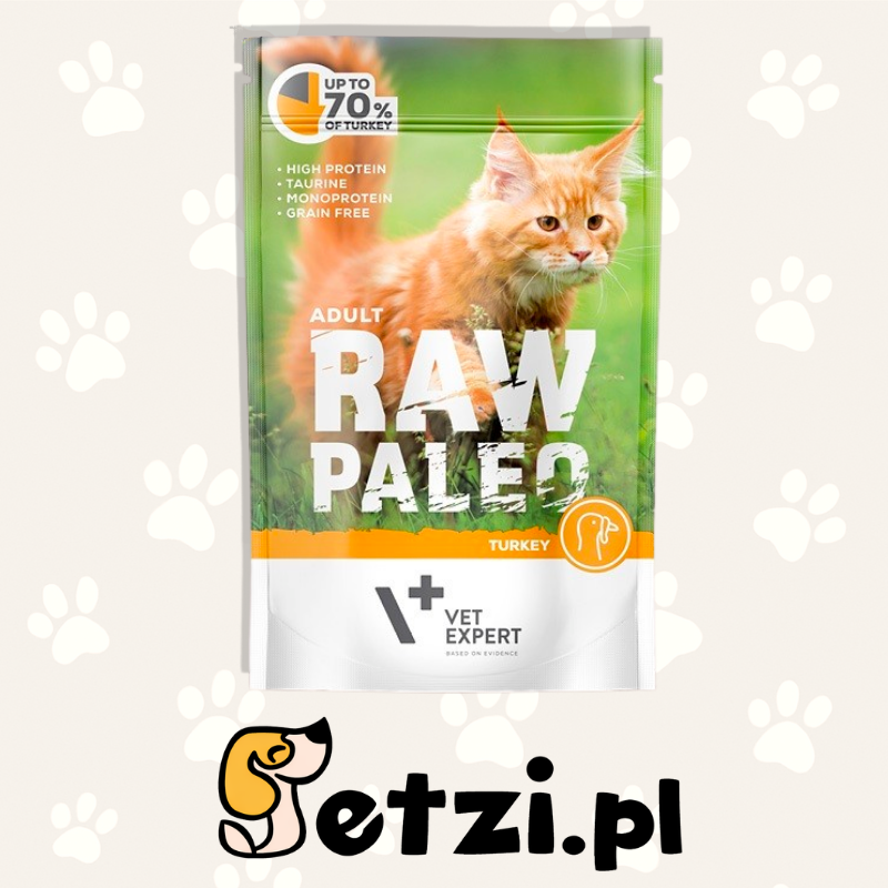 RAW PALEO MOKRA KARMA DLA KOTA TURKEY 100G