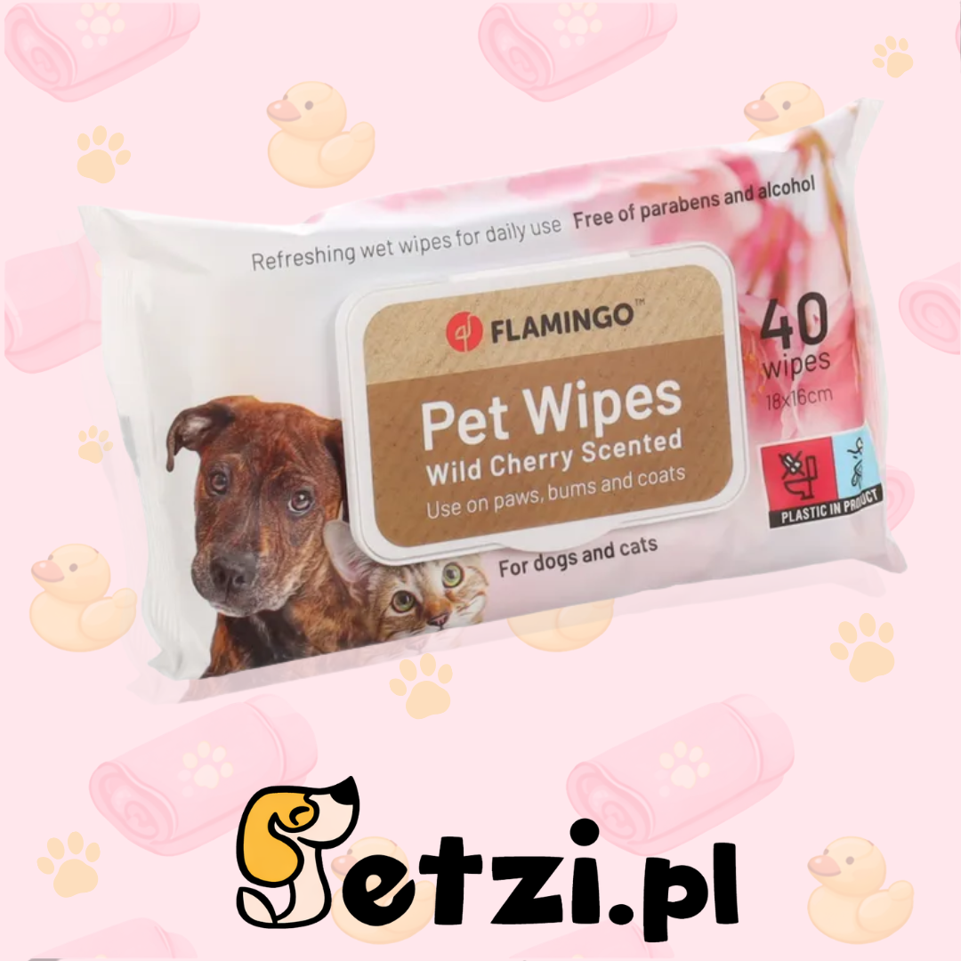FLAMINGO UNIVERSAL WIPES REINI WILD CHERRY 40PCS 18X16CM