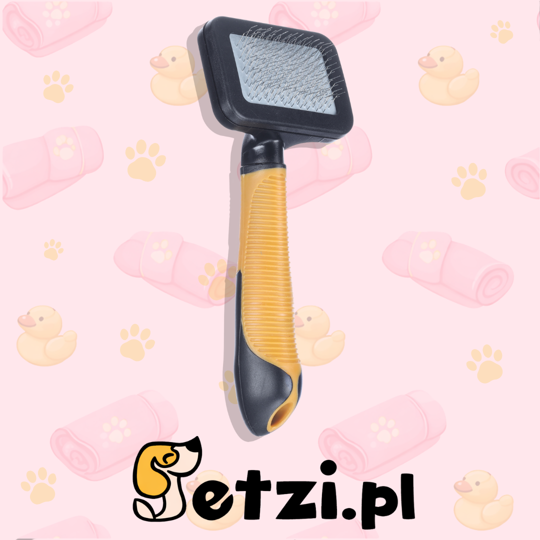 FLAMINGO SLICKER BRUSH SOFT + HANDLE PUPPY