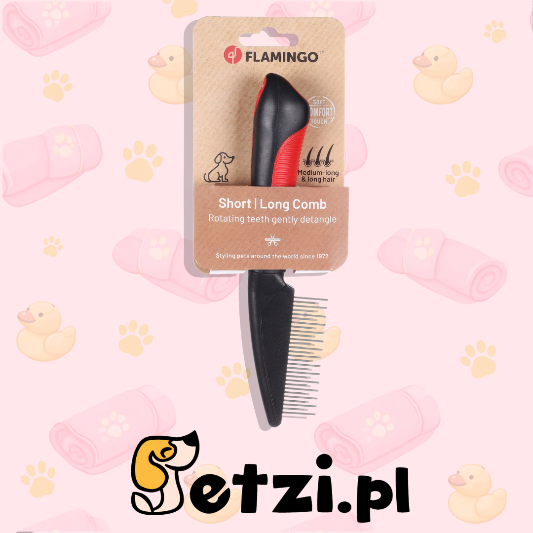 FLAMINGO COMB ROTATING TEETH + HANDLE PREMIUM SHORT/LONG
