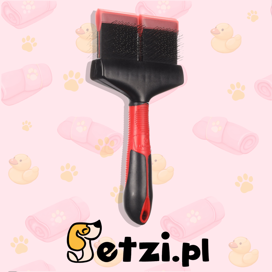 FLAMINGO SLICKER BRUSH + HANDLE 2IN1 PREMIUM L