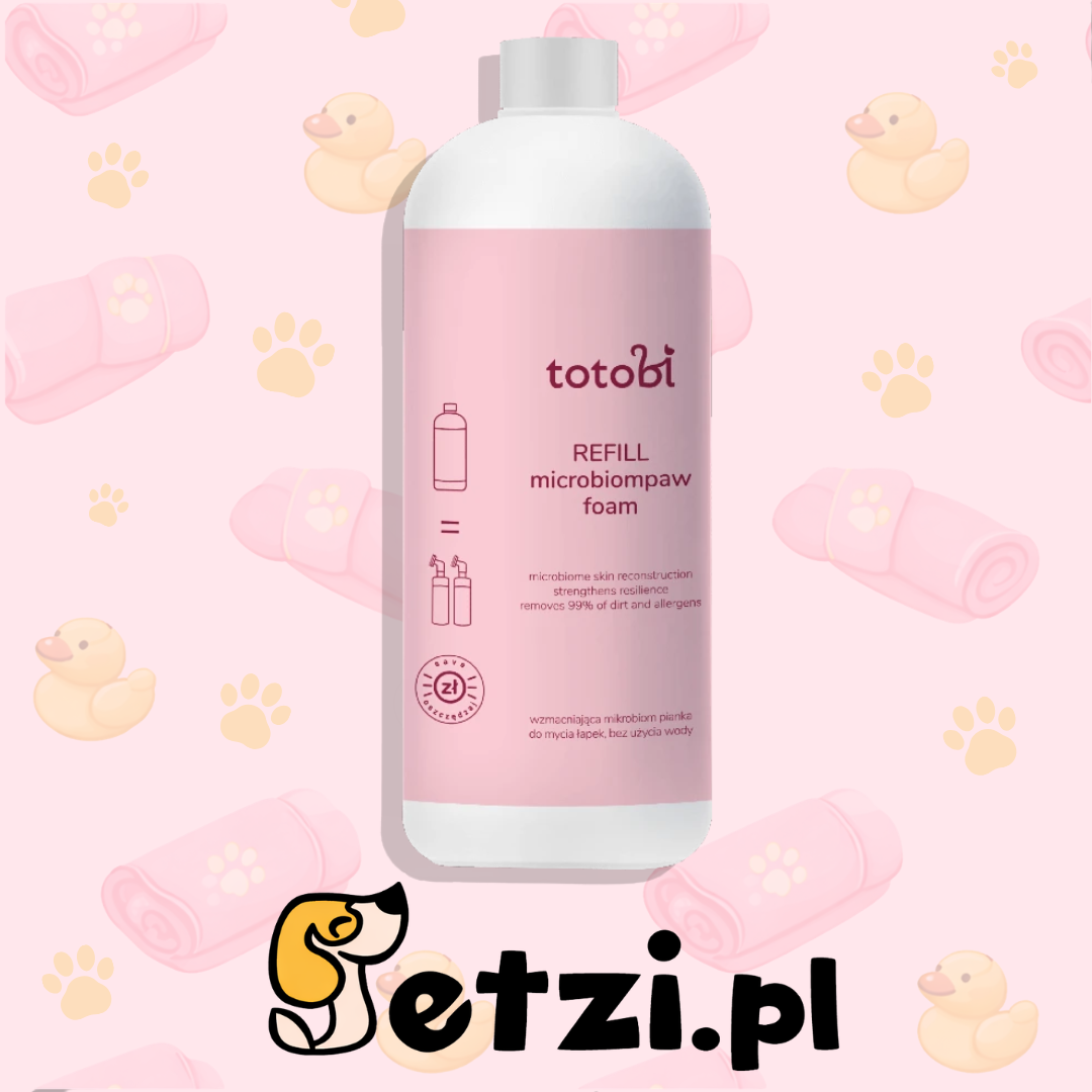 TOTOBI REFILL MICROBIOMPAW WZMACNIAJĄCA PIANKA DO MYCIA ŁAPEK BEZ UŻYCIA WODY 500ML