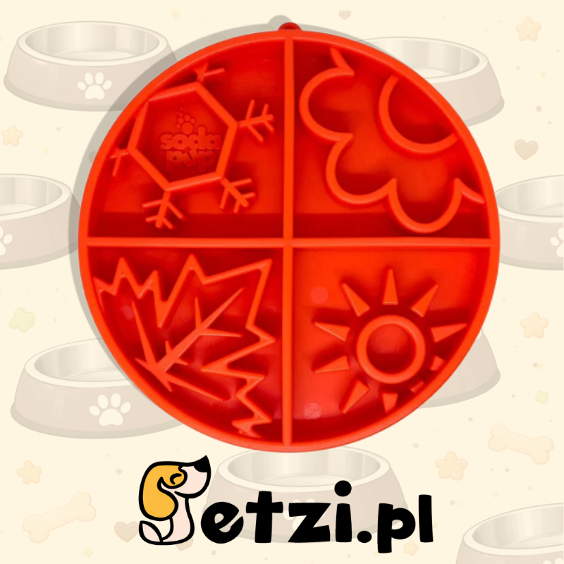 SODAPUP FOUR SEASONS DESIGN SHALLOW BOWL SLOW FEEDER - ORANGE