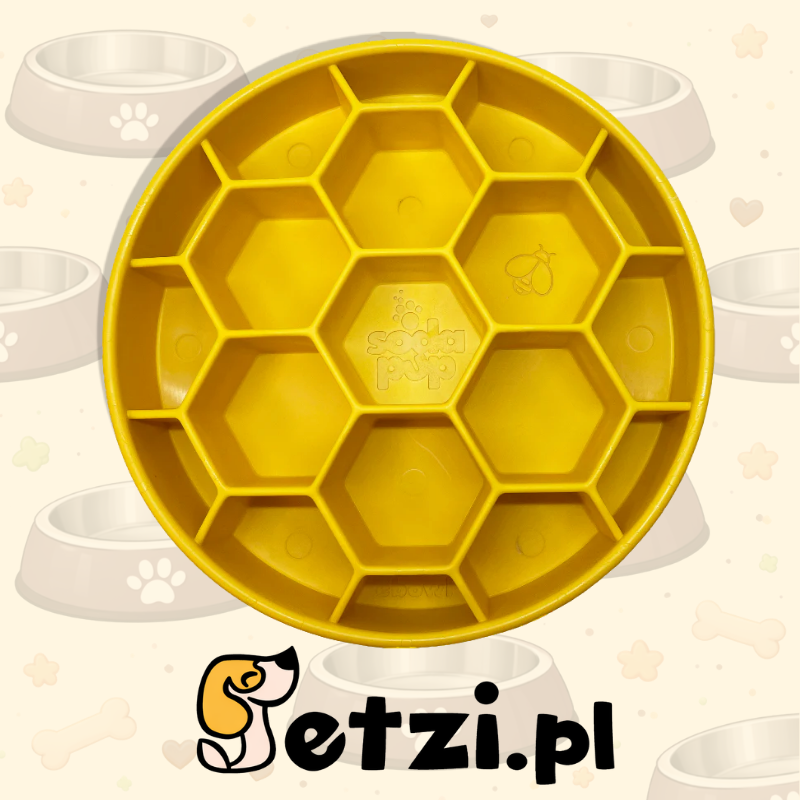 SODAPUP HONEYCOMB DESIGN EBOWL SLOW FEEDER YELLOW