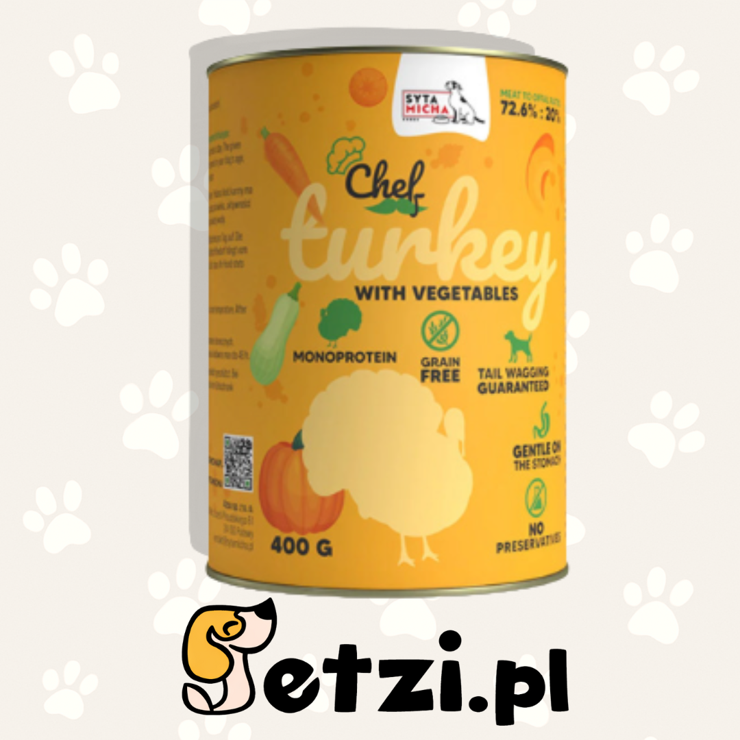 SYTA MICHA CHEF MOKRA KARMA DLA PSA INDYK Z WARZYWAMI 400G