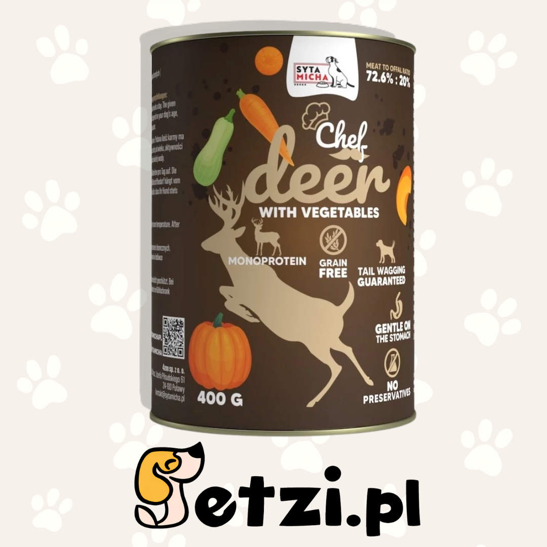SYTA MICHA CHEF MOKRA KARMA DLA PSA JELEŃ Z WARZYWAMI 400G