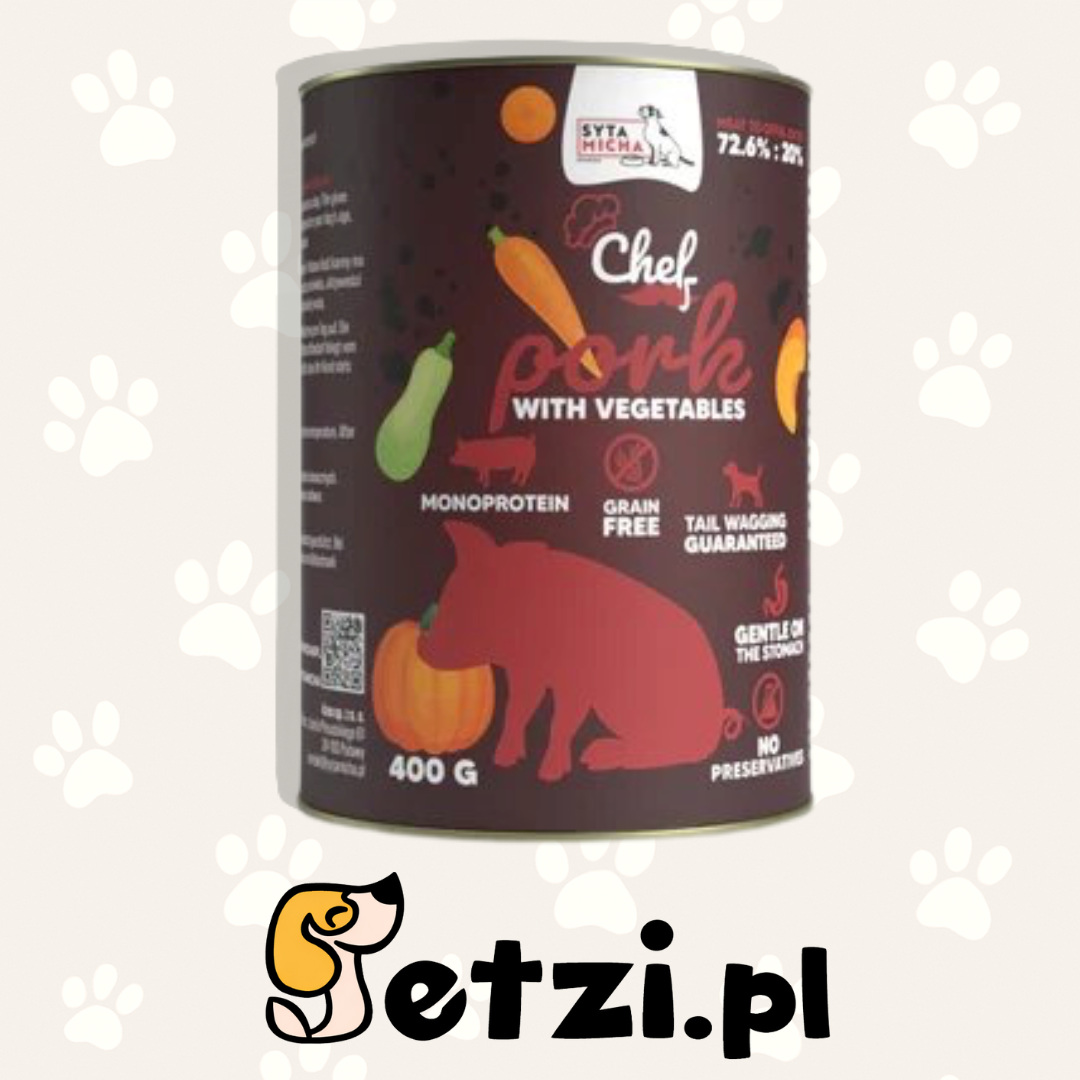 SYTA MICHA CHEF MOKRA KARMA DLA PSA WIEPRZOWINA Z WARZYWAMI 400G