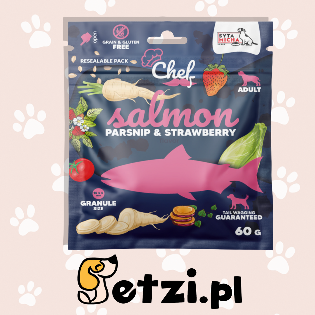 SYTA MICHA CHEF SUCHA KARMA DLA PSA ŁOSOŚ 60G