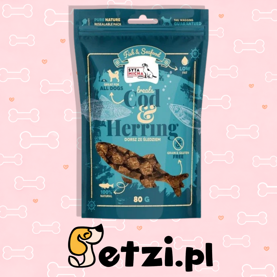 SYTA MICHA FISH & SEA FOOD PRZYSMAKI DLA PSA DORSZ ZE ŚLEDZIEM 80G
