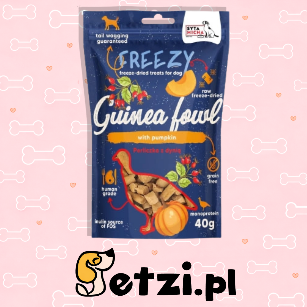 SYTA MICHA FREEZY PRZYSMAKI DLA PSA LIO PERLICZKA Z DYNIĄ I DZIKĄ RÓŻĄ 40G