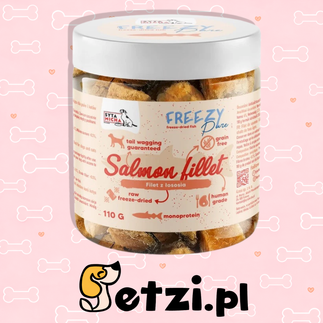 SYTA MICHA FREEZY PURE PRZYSMAKI DLA PSA LIO FILET Z ŁOSOSIA 110G