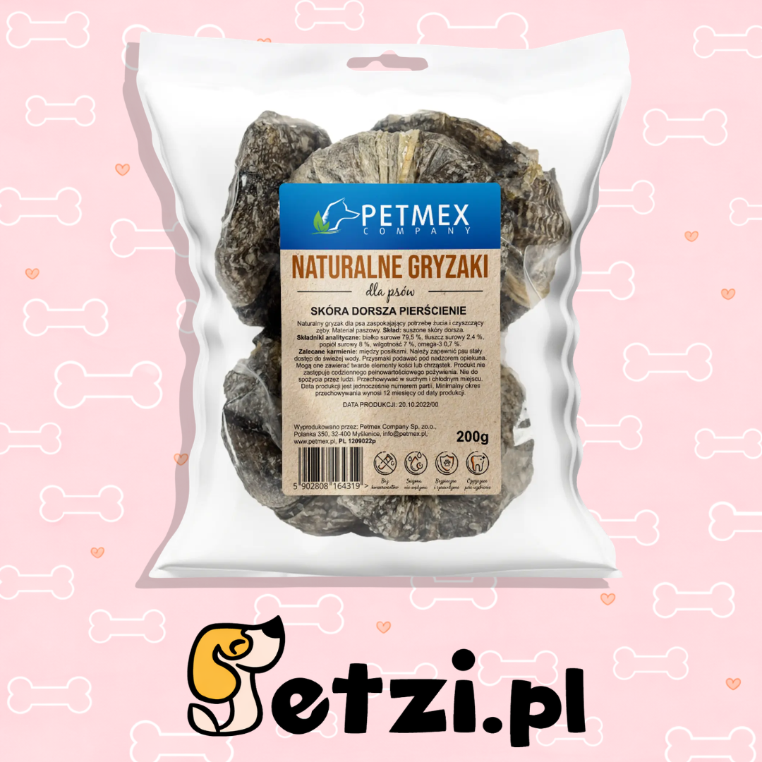 PETMEX SKÓRA DORSZA PIERŚCIENIE 200G