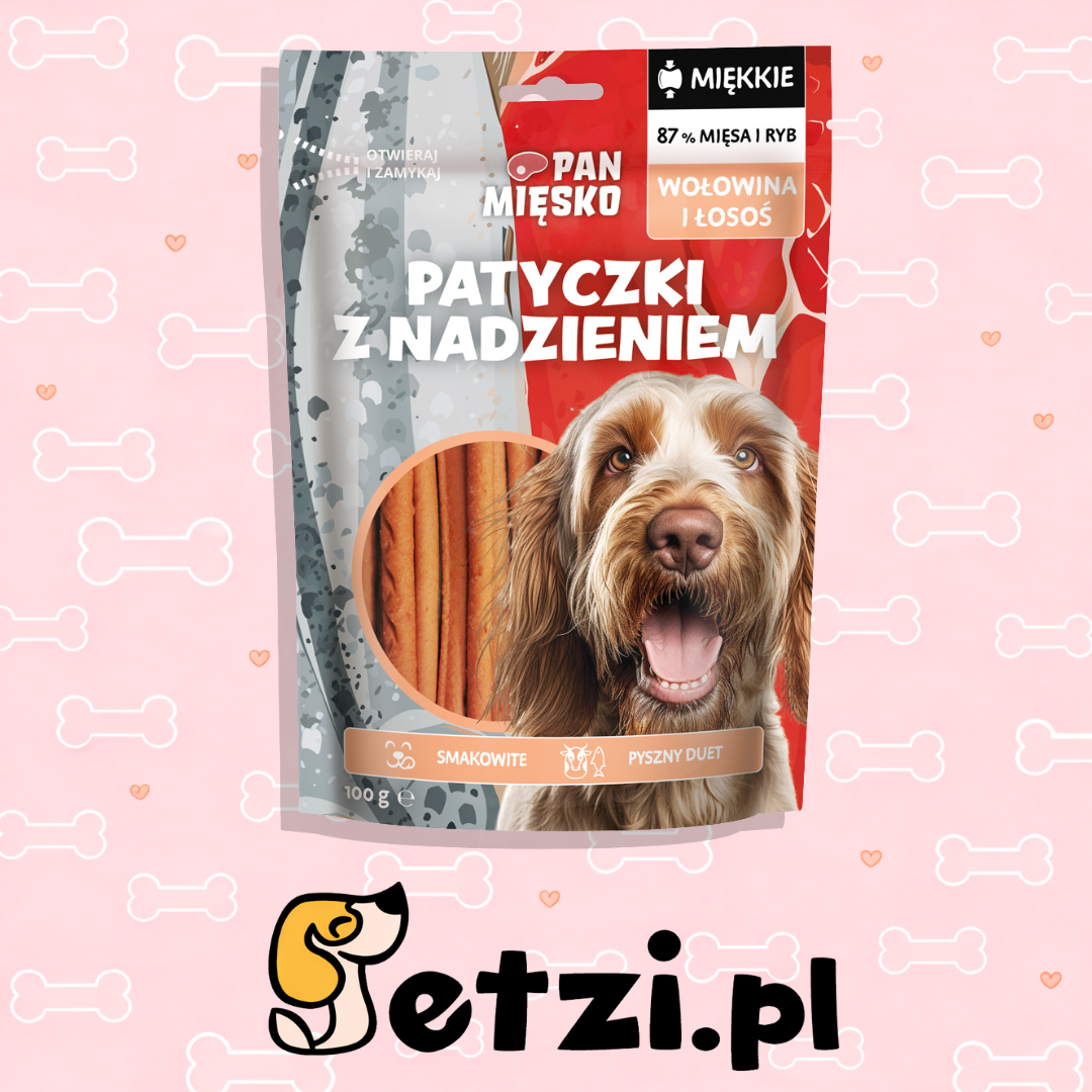 PAN MIĘSKO PRZYSMAKI DLA PSA PATYCZKI Z NADZIENIEM WOŁOWINA 100G