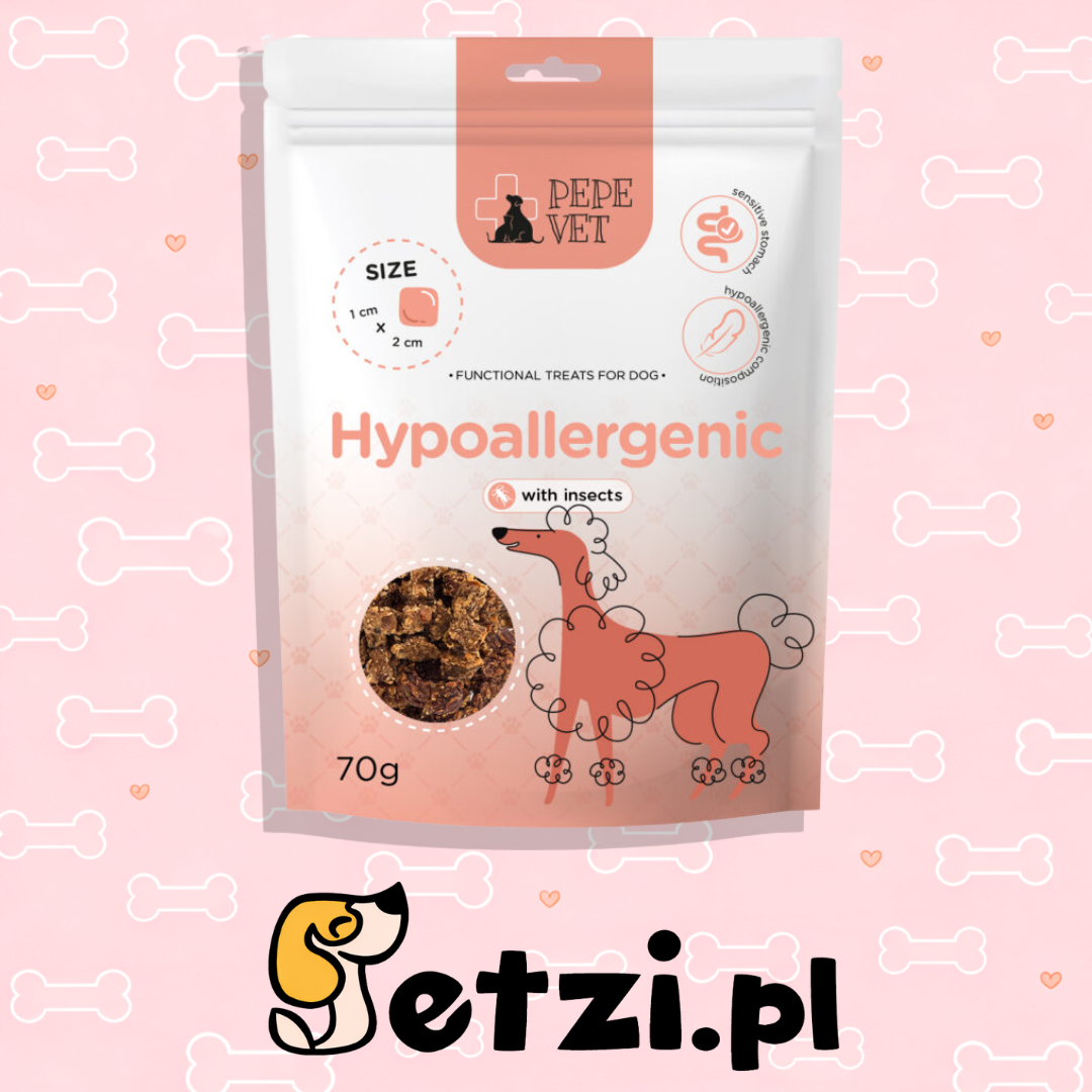 PAKA ZWIERZAKA PEPE VET PRZYSMAKI DLA PSA HYPOALLERGENIC INSECT 70G