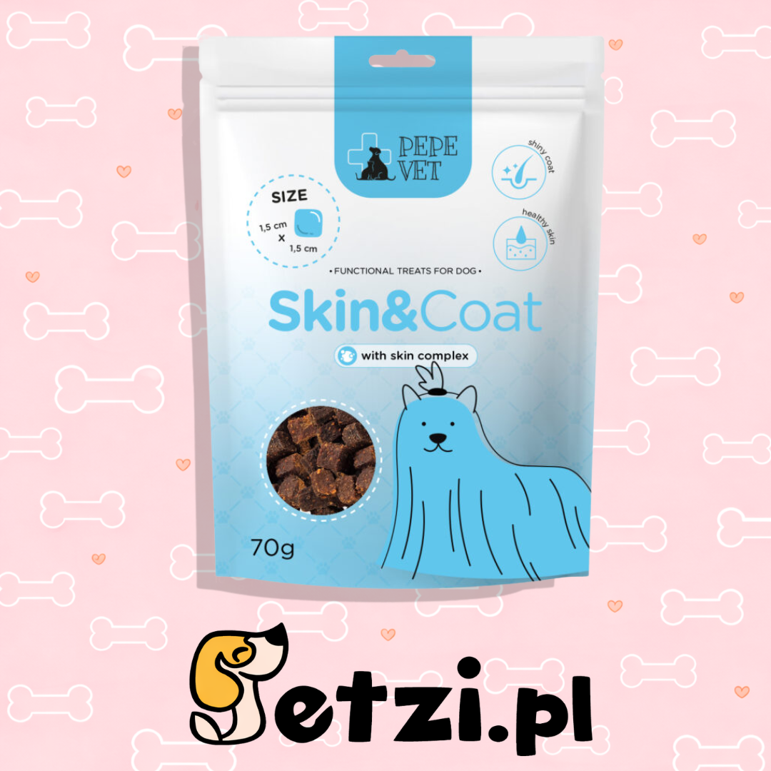 PAKA ZWIERZAKA PEPE VET PRZYSMAKI DAL PSA SKIN AND COAT 70G