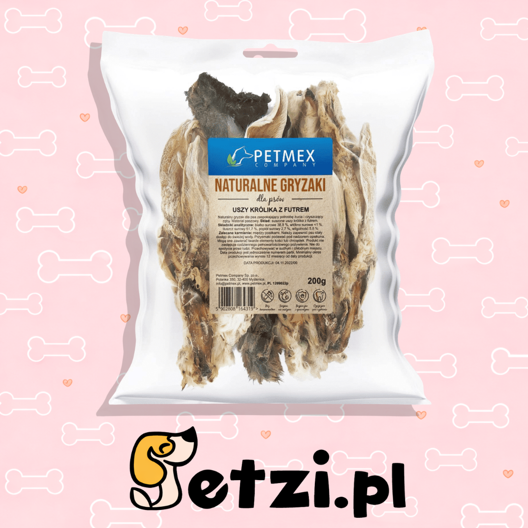 PETMEX USZY KRÓLIKA Z FUTREM 200G