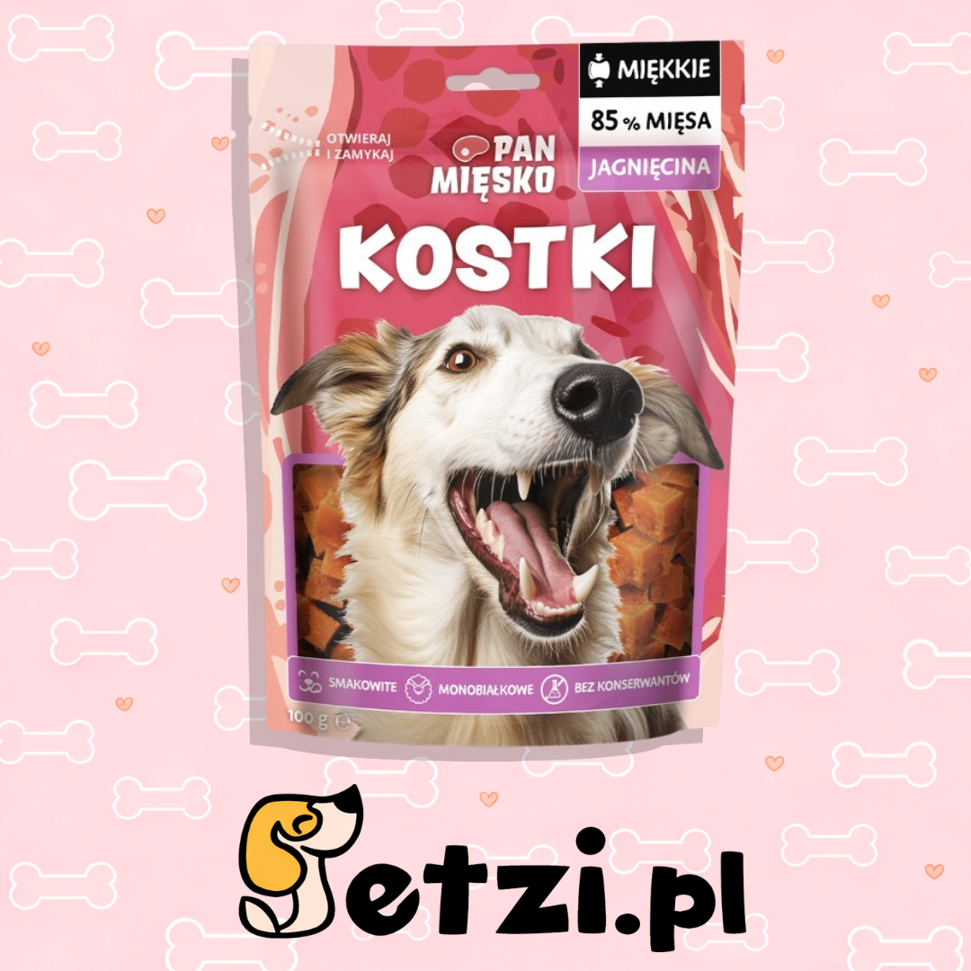 PAN MIĘSKO PRZYSMAKI DLA PSA KOSTKI JAGNIĘCINA 100G