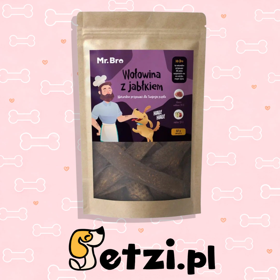 MR BRO STRIPS WOŁOWINA, JABŁKO 80G