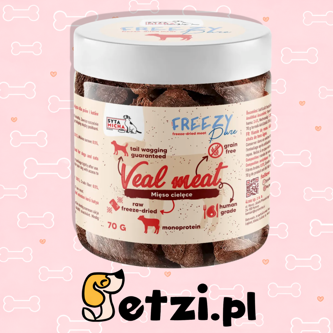 SYTA MICHA FREEZY PURE PRZYSMAKI DLA PSA LIO MIĘSO CIELĘCE 70G