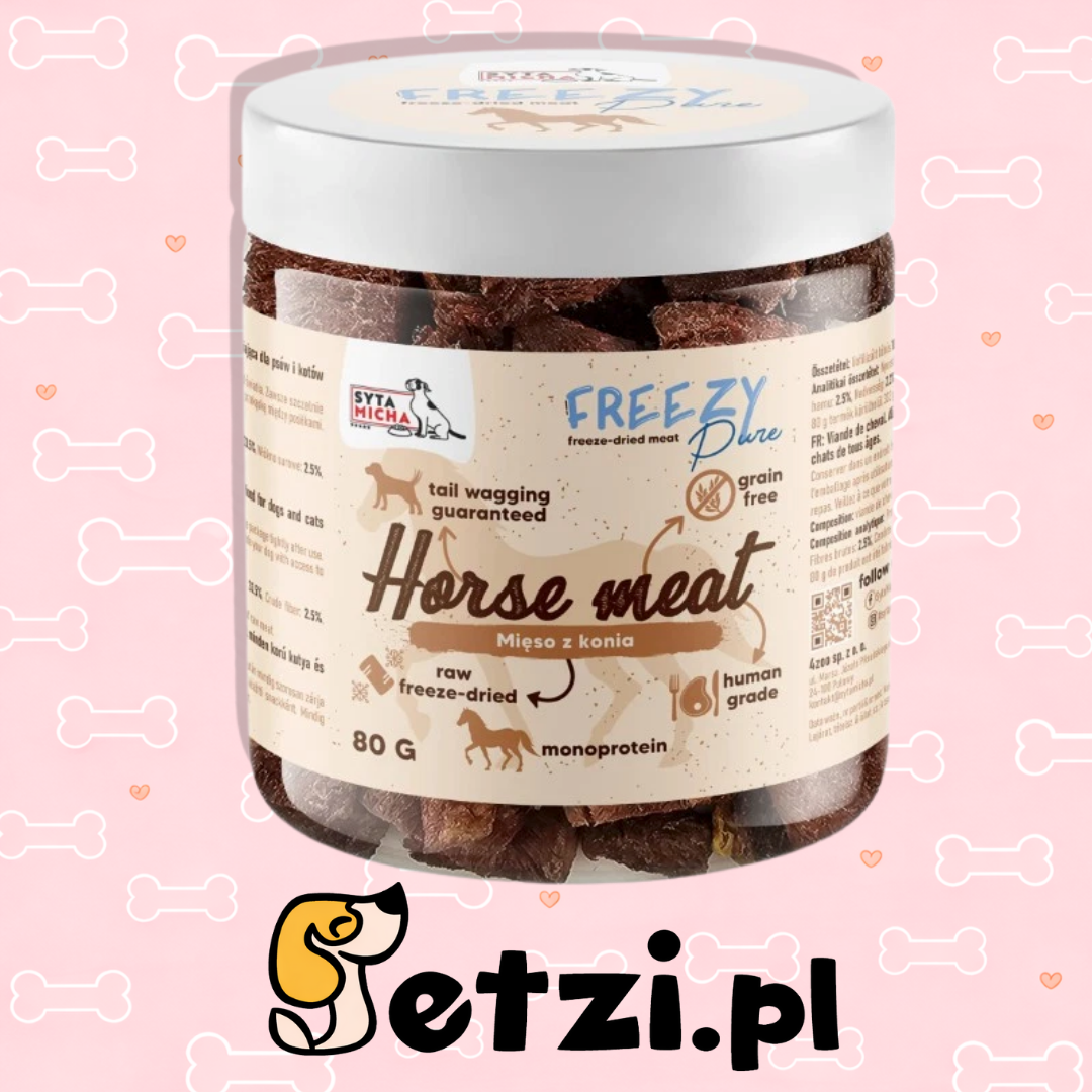 SYTA MICHA FREEZY PURE PRZYSMAKI DLA PSA LIO MIĘSO Z KONIA 80G