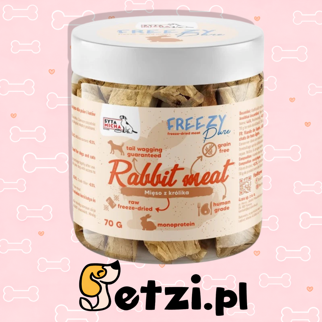 SYTA MICHA FREEZY PURE PRZYSMAKI DLA PSA LIO MIĘSO Z KRÓLIKA 70G