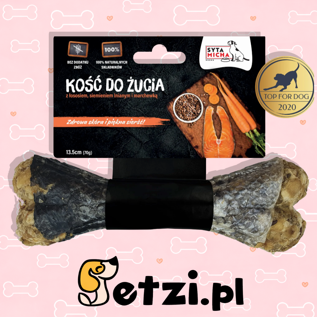 SYTA MICHA GRYZAK DLA PSA KOŚĆ NA PIĘKNĄ SIERŚĆ 13,5CM