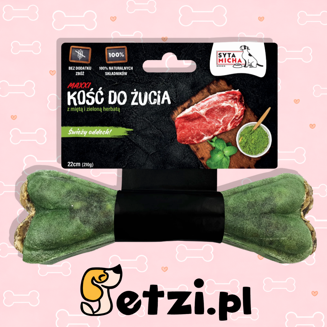 SYTA MICHA GRYZAK DLA PSA KOŚĆ NA ŚWIEŻY ODDECH MAXI 22CM