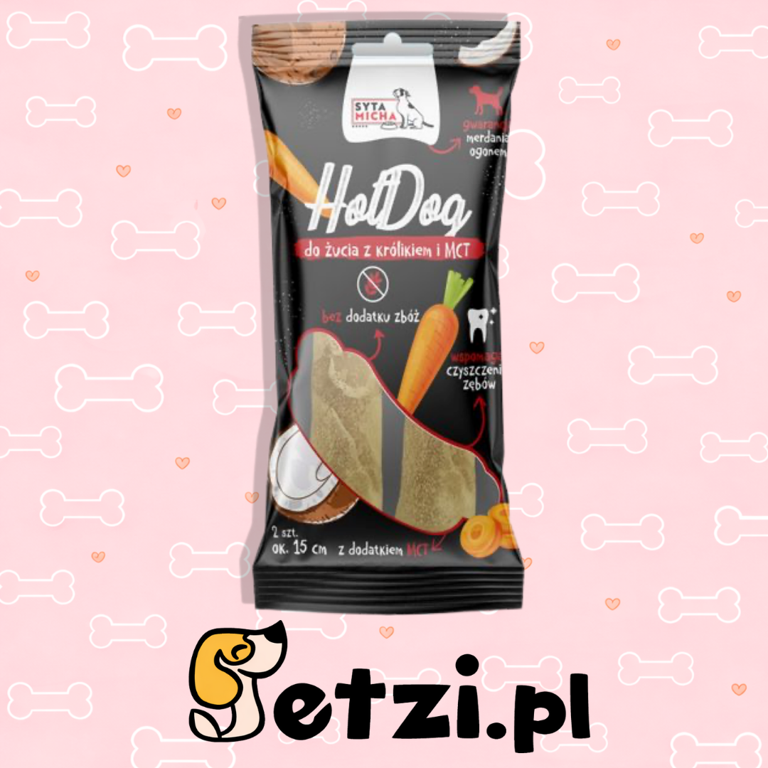 SYTA MICHA HOT DOG GRYZAK DLA PSA KRÓLIK Z MCT 2SZT