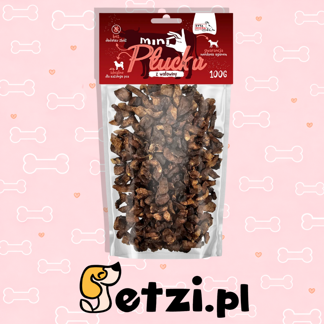 SYTA MICHA PRZYSMAKI DLA PSA MINI PŁUCKA WOŁOWE 100G