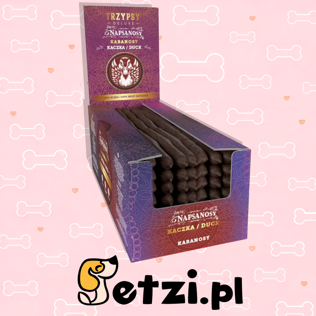 TRZYPSY NAPSANOSY PRZYSMAKI DLA PSA NA DŁUGO Z KACZKI 1SZT