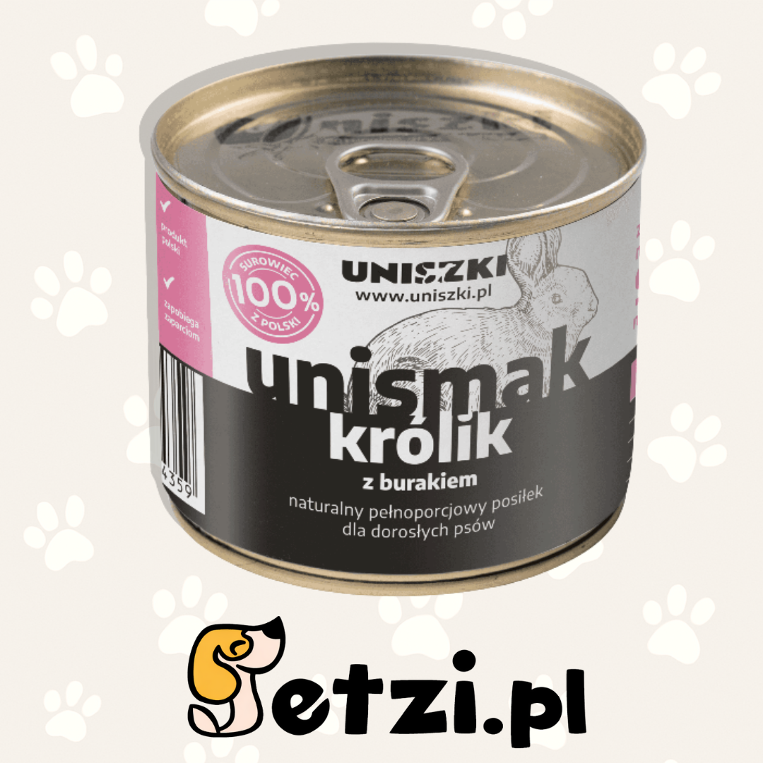 UNISZKI UNISMAK MOKRA KARMA DLA PSA KRÓLIK Z KURCZAKIEM I BURAKIEM 200G