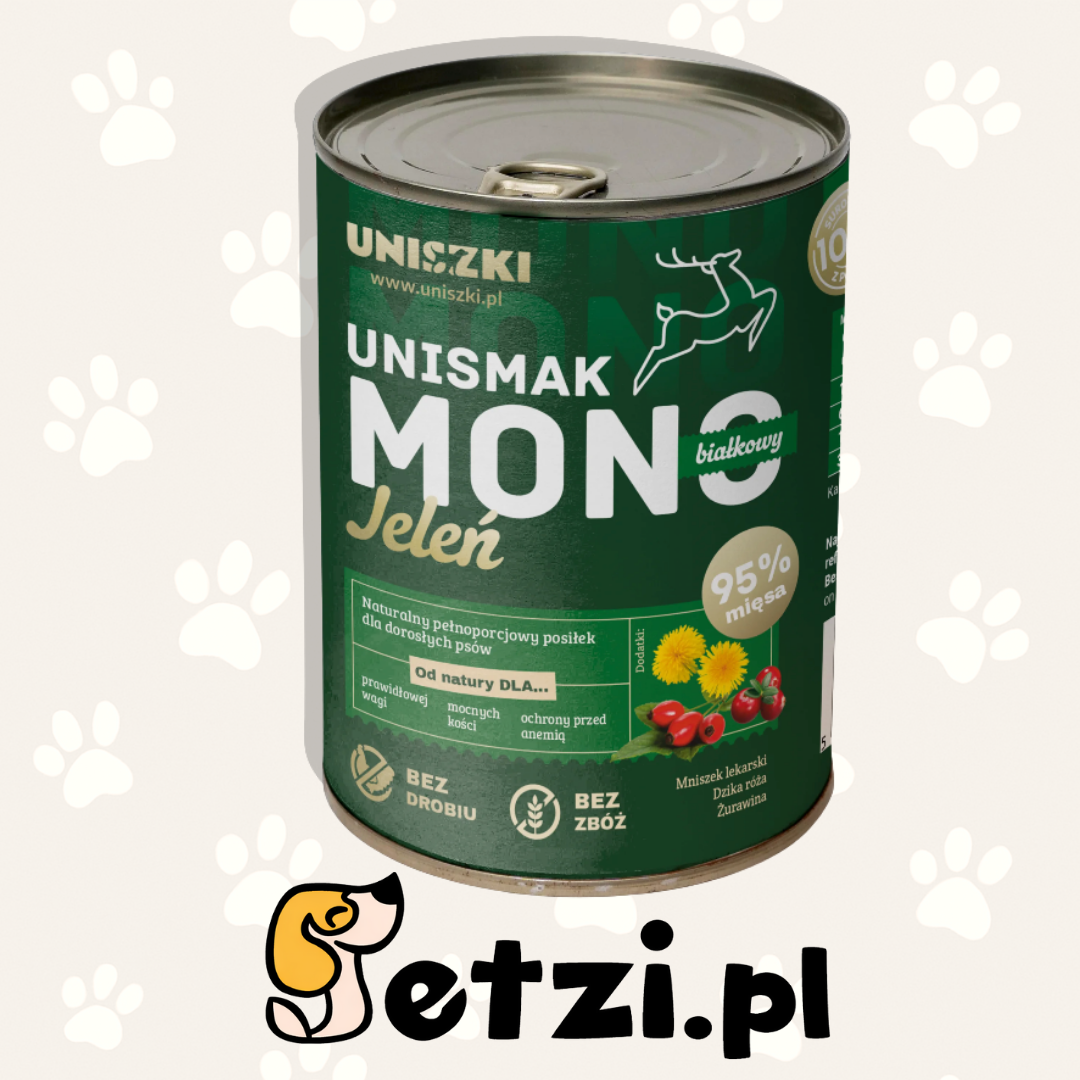 UNISZKI UNISMAK MOKRA KARMA DLA PSA MONOBIAŁKOWA JELEŃ 400G