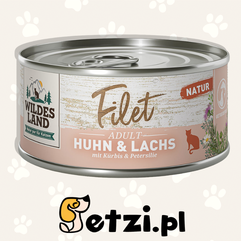 WILDES LAND CAT MOKRA KARMA DLA KOTA FILET HUHN LACHS 80G