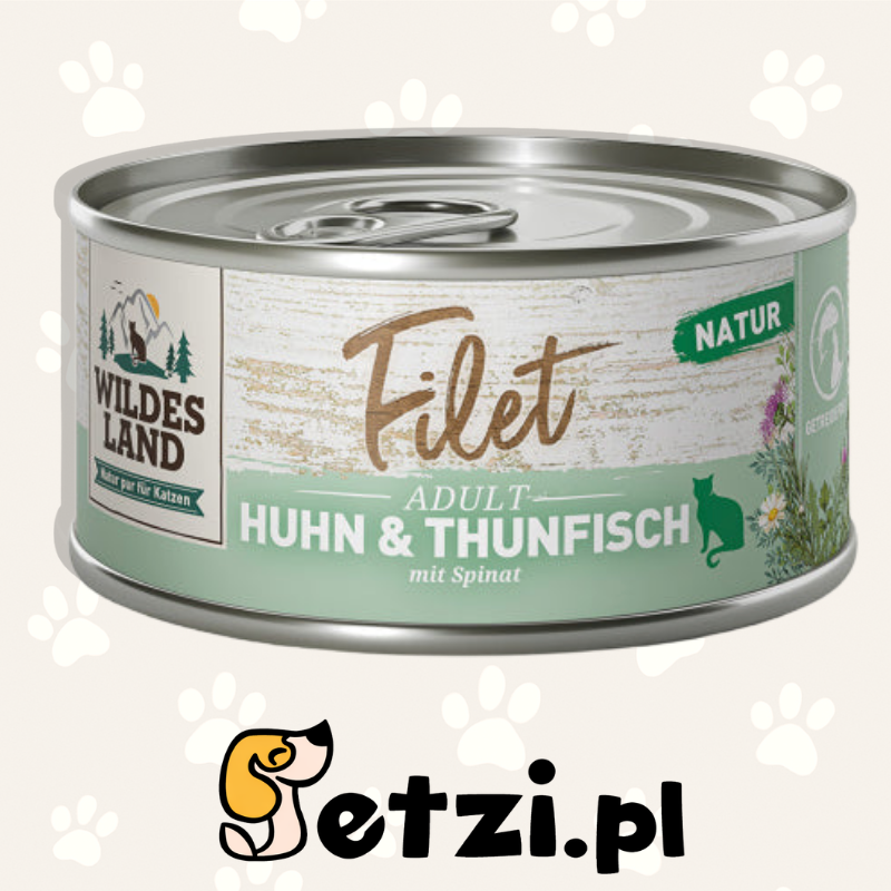 WILDES LAND CAT MOKRA KARMA DLA KOTA FILET HUHN THUNFISH 80G