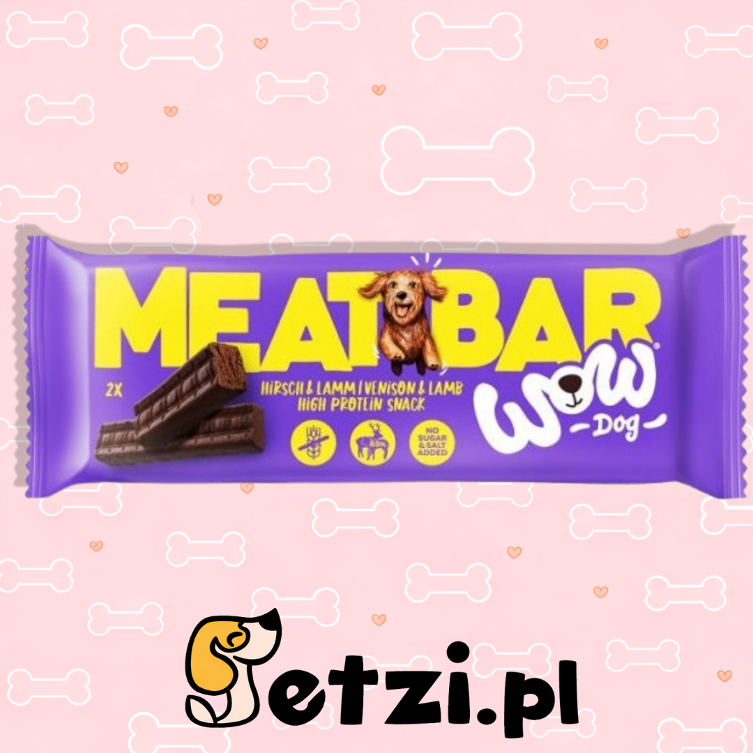 WOW DOG MEAT BAR HIRSCH LAMM - BATONIK MIĘSNY Z JELENIA I JAGNIĘCINY (40G)