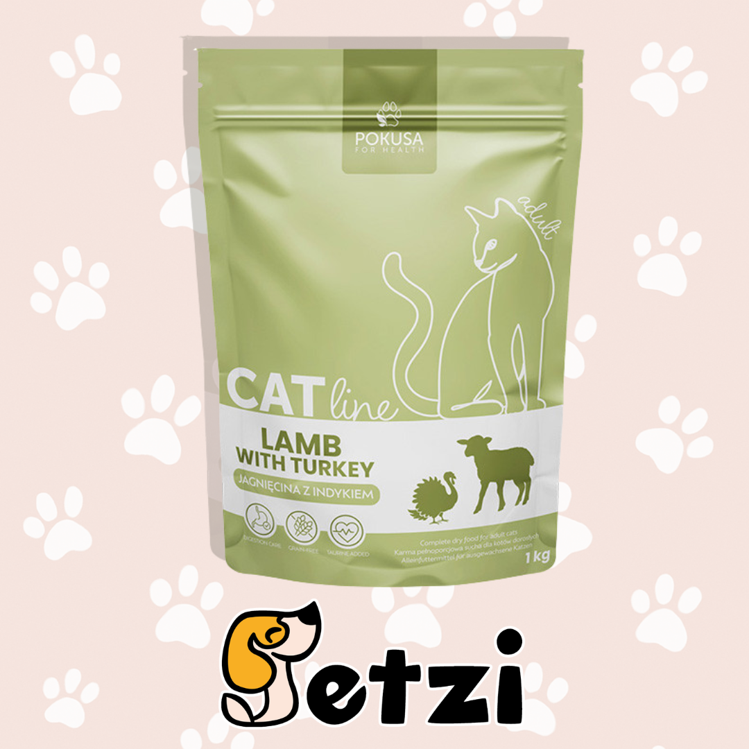 POKUSA CAT LINE SUCHA KARMA KOT JAGNIĘCINA Z INDYKIEM 1KG
