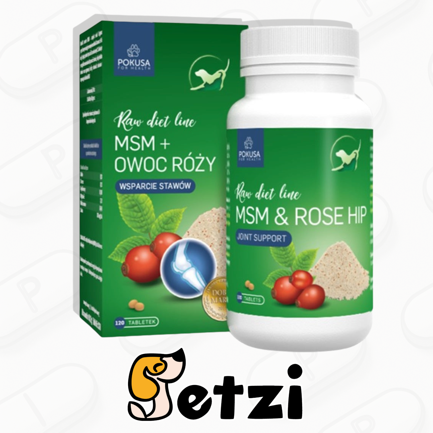 POKUSA RAW DIET LINE MSM ROSE HIP 120 TABLETEK