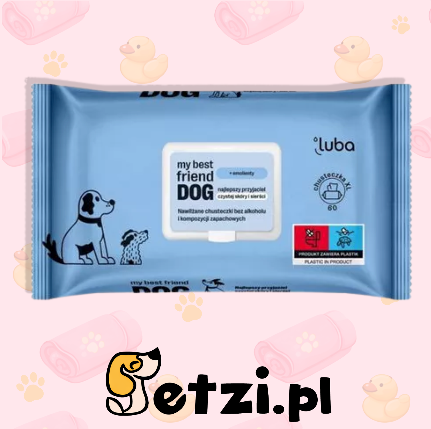 LUBA MY BEST FRIEND DOG NAWILŻONE CHUSTECZKI DO OCZYSZCZANIA SKÓRY I SIERŚCI