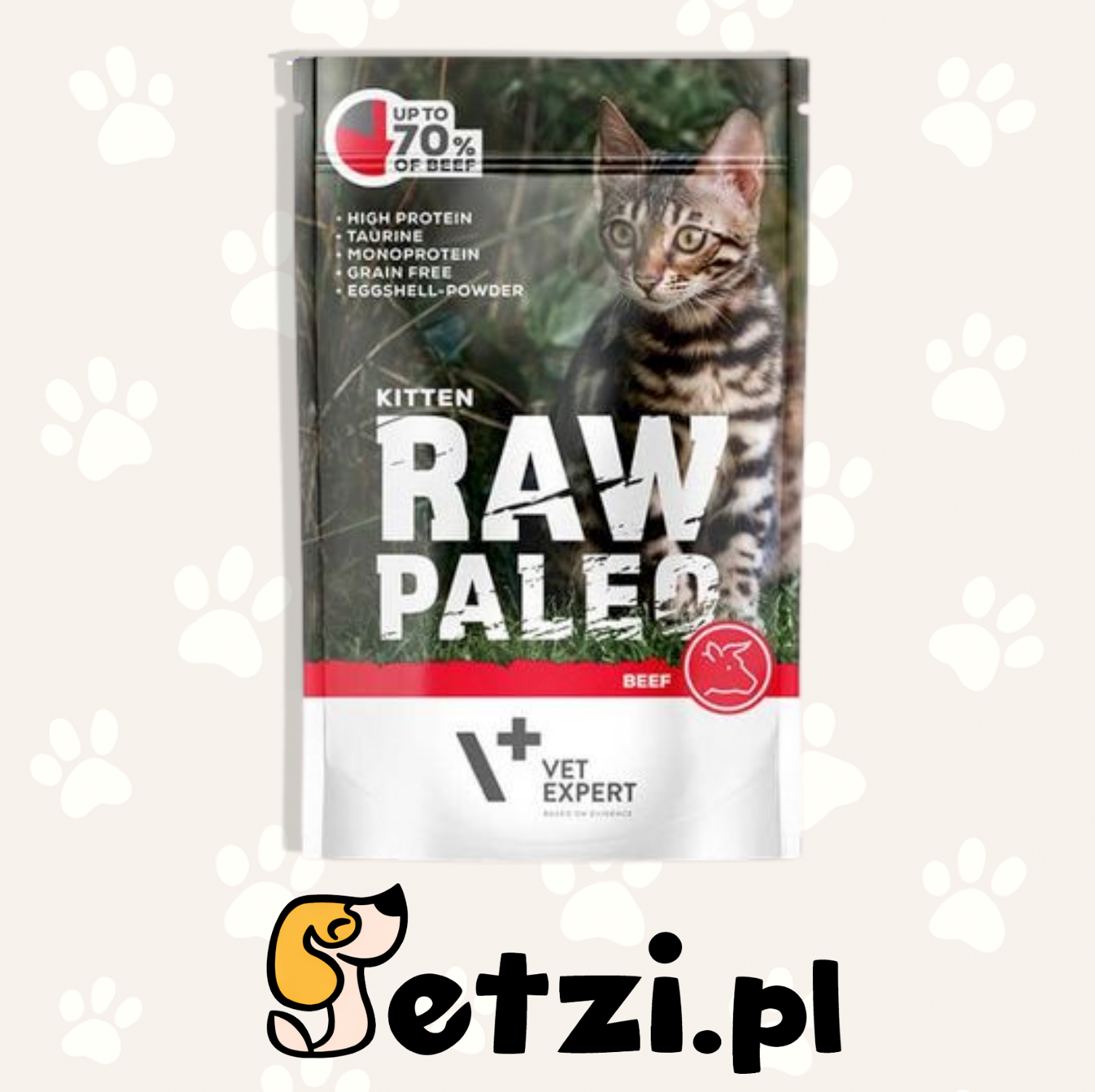 RAW PALEO JUNIOR MOKRA KARMA DLA KOTA BEEF 100G