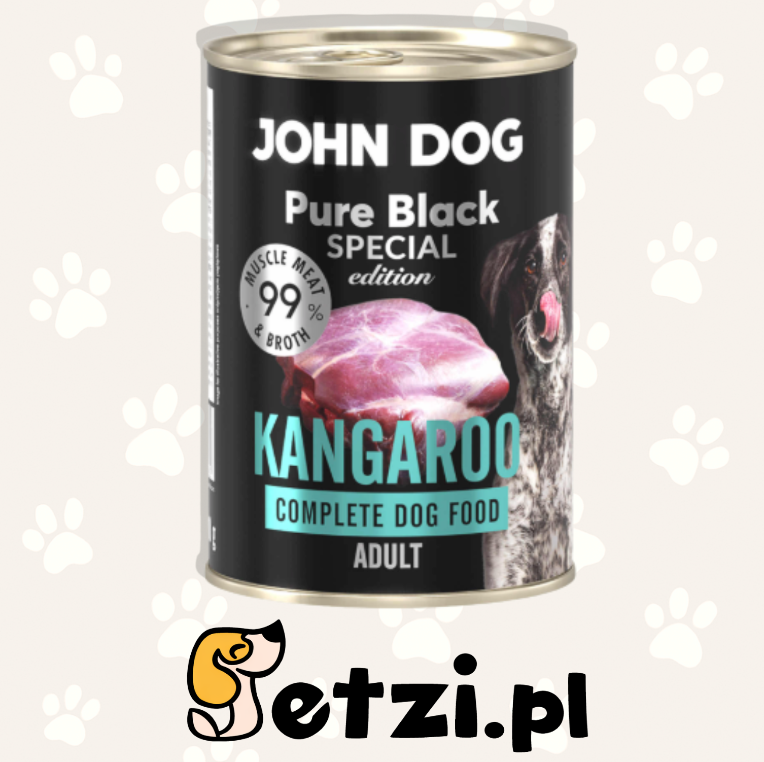 JOHN DOG PURE BLACK SE MOKRA KARMA DLA PSA KANGUR 400G