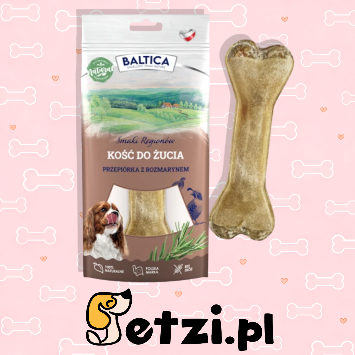 BALTICA SMAKI REGIONÓW GRYZAK DLA PSA KOŚĆ Z PRZEPIÓRKĄ 1SZT.