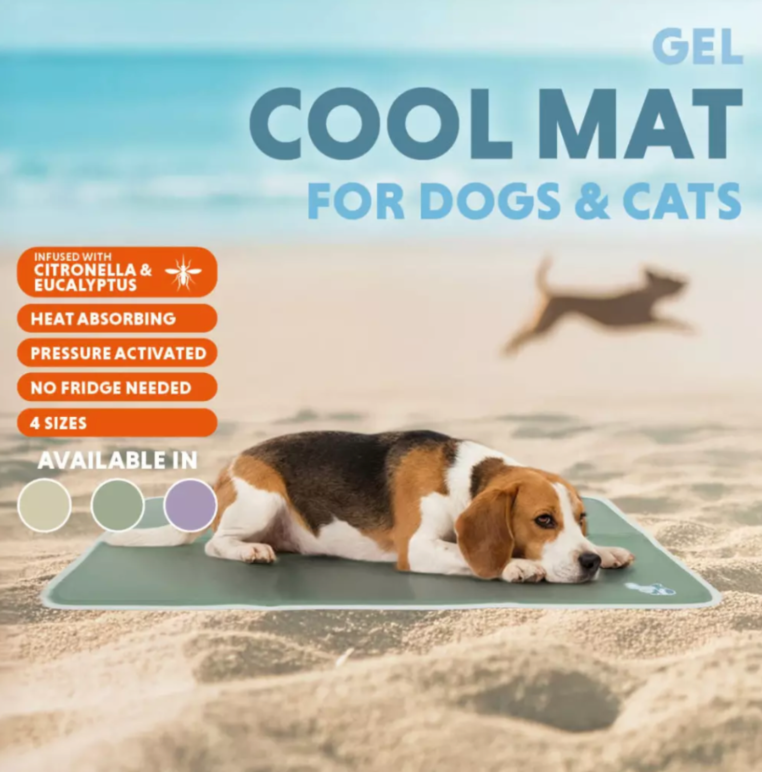 COOLPETS PREMIUM SOLID GEL COOLMAT, BEIGE, XL
