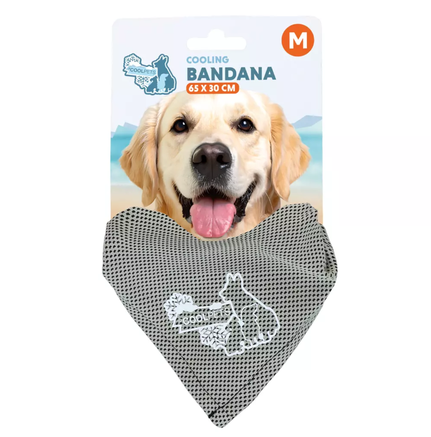 COOLPETS COOLING BANDANA BEIGE, 65X30CM, M