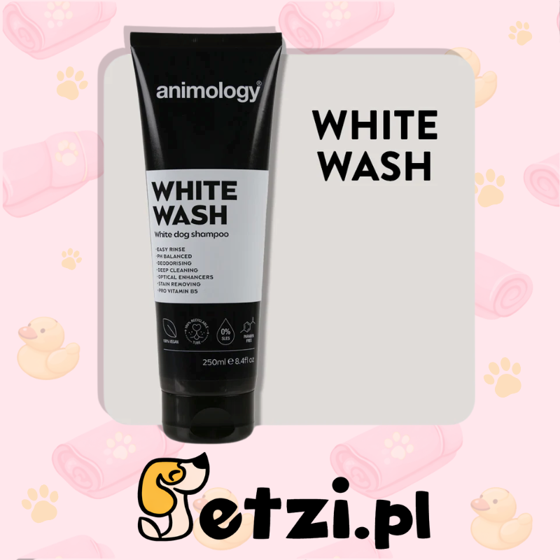 ANIMOLOGY WHITE WASH SHAMPOO - SZAMPON DLA PSÓW O JASNEJ I BIAŁEJ SIERŚCI