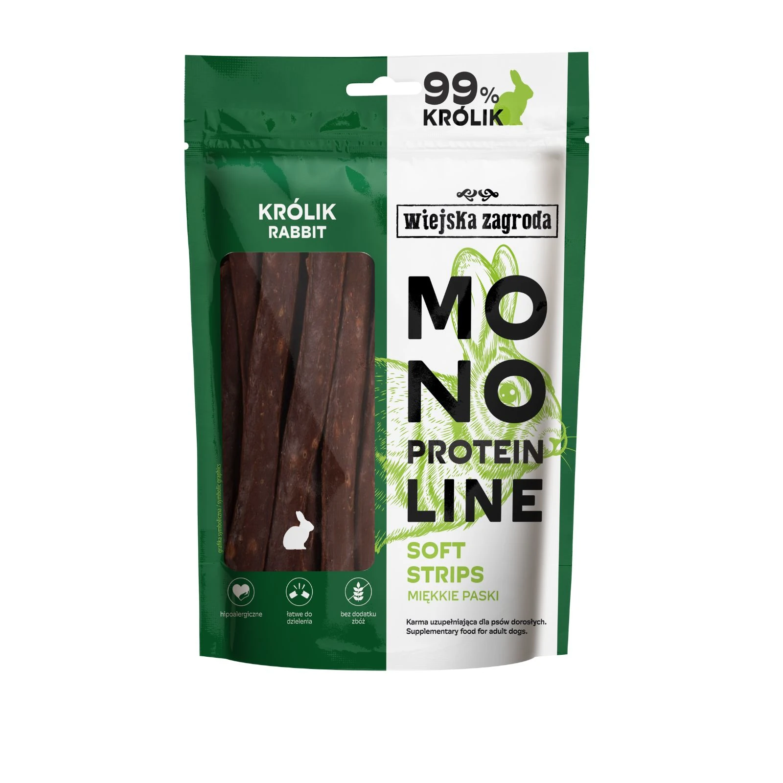 WIEJSKA ZAGRODA MONOPROTEIN SOFT SNACKS PRZYSMAKI DLA PSA KRÓLIK 115G