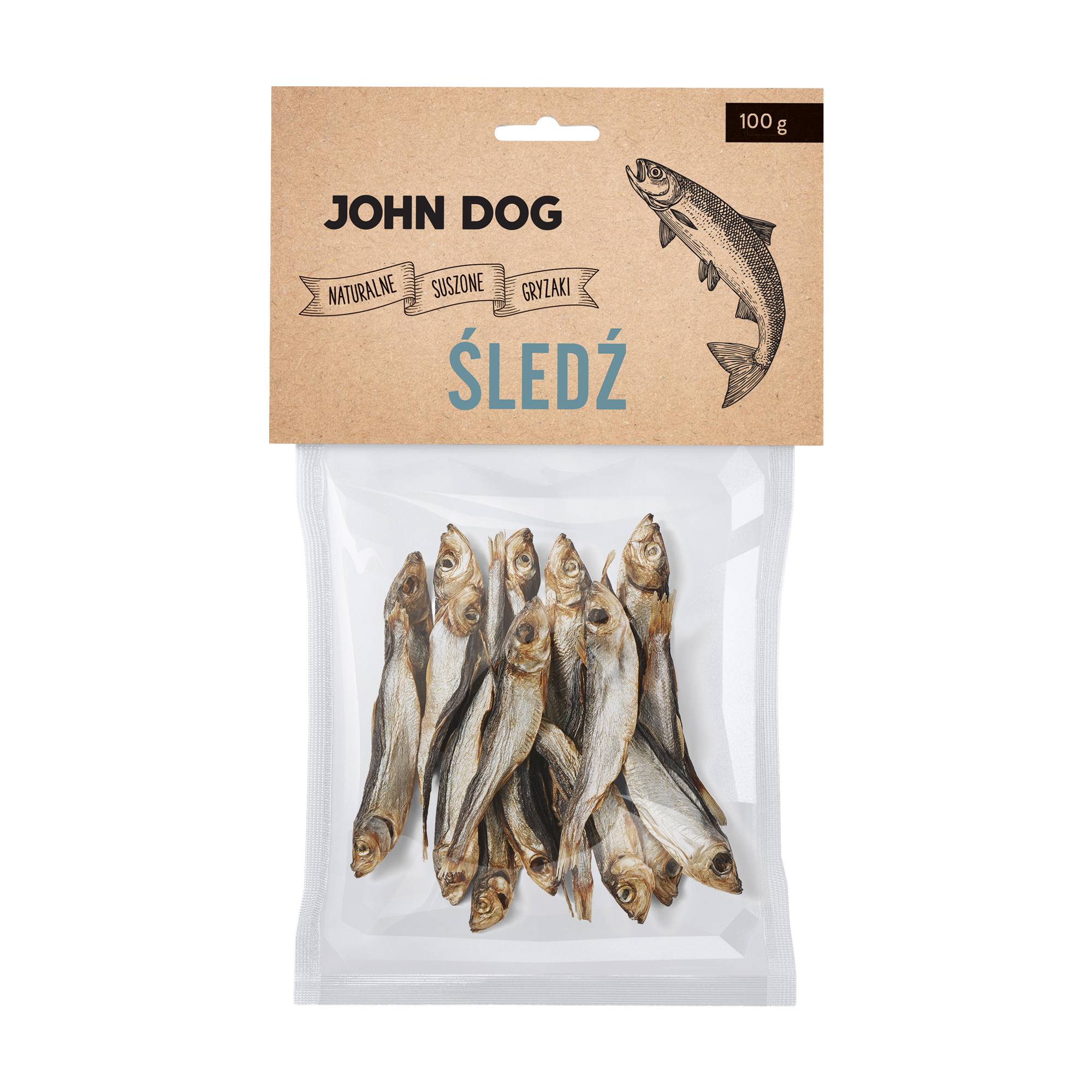 JOHN DOG SUSZONY GRYZAK DLA PSA ŚLEDŹ 100G