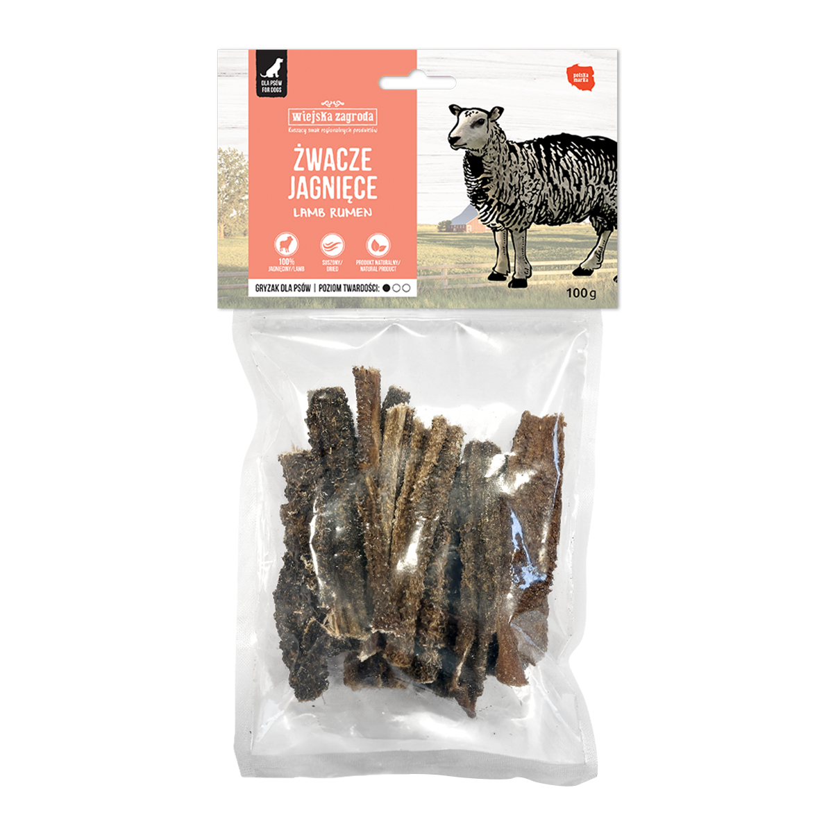 WIEJSKA ZAGRODA GRYZAK DLA PSA ŻWACZE JAGNIĘCE 100G