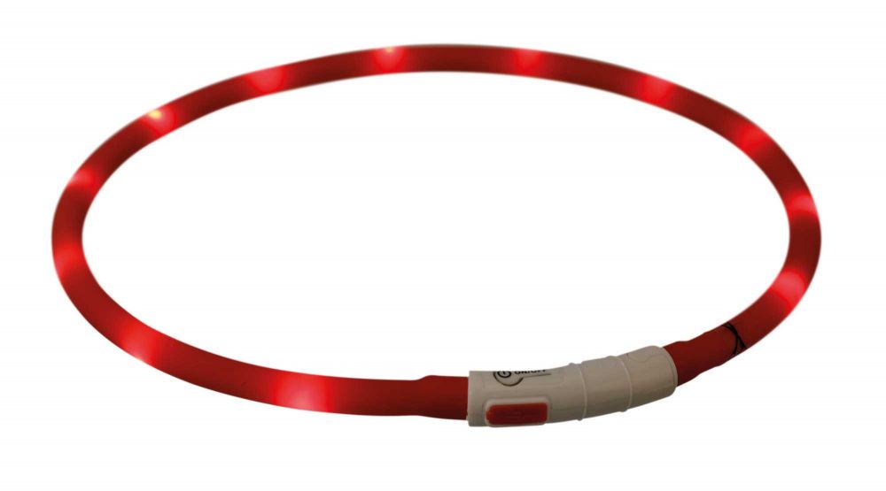 TRIXIE OBRĘCZ PODŚWIETLANA USB L/XL CZERWONA