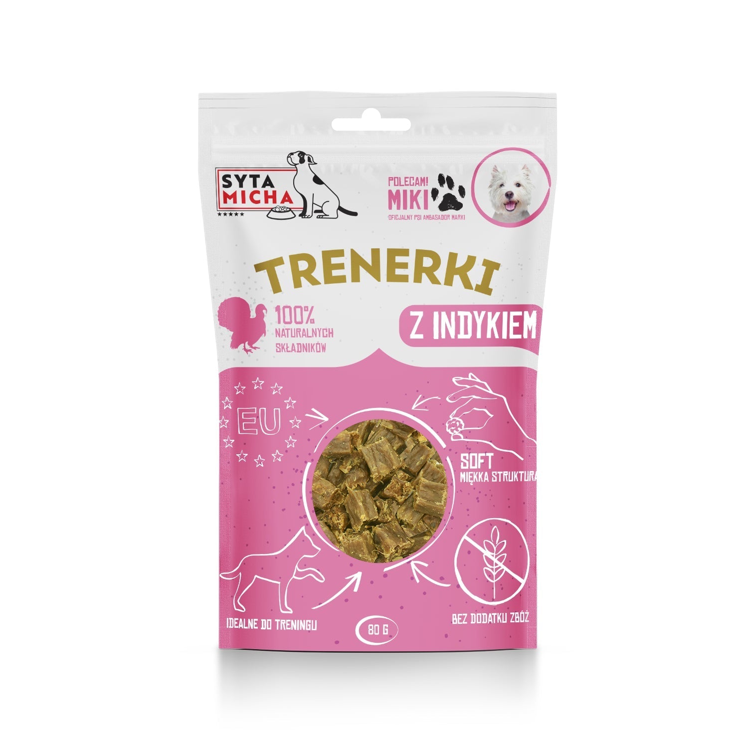 SYTA MICHA PRZYSMAKI DLA PSA TRENERKI Z INDYKA 80G