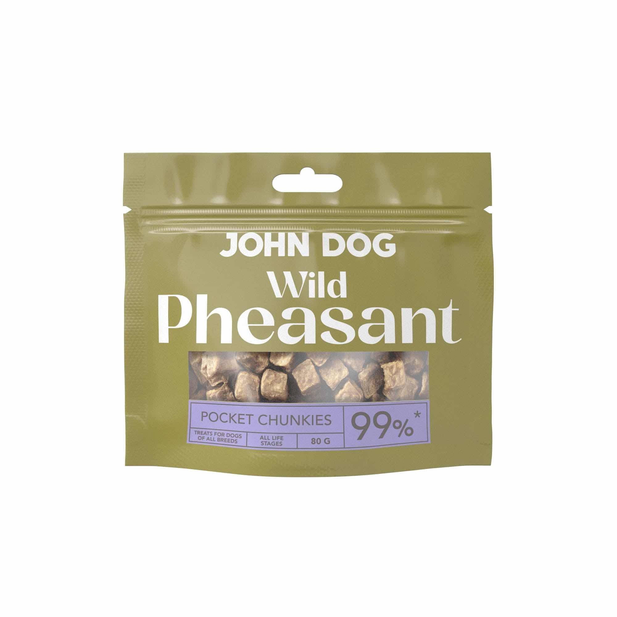 JOHN DOG PRZYSMAKI DLA PSA CHUNKIES WILD POCKET Z BAŻANTA 80G